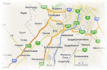 Taxirendelés: Érd - Százhalombatta - Diósd - Ercsi - Tárnok - Sóskút - Ráckeresztúr - Martonvásár - Biatorbágy - Törökbálint - Gyúró - Budaörs - Tordas - Etyek
